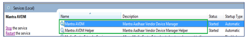 RD SERVICE Setting